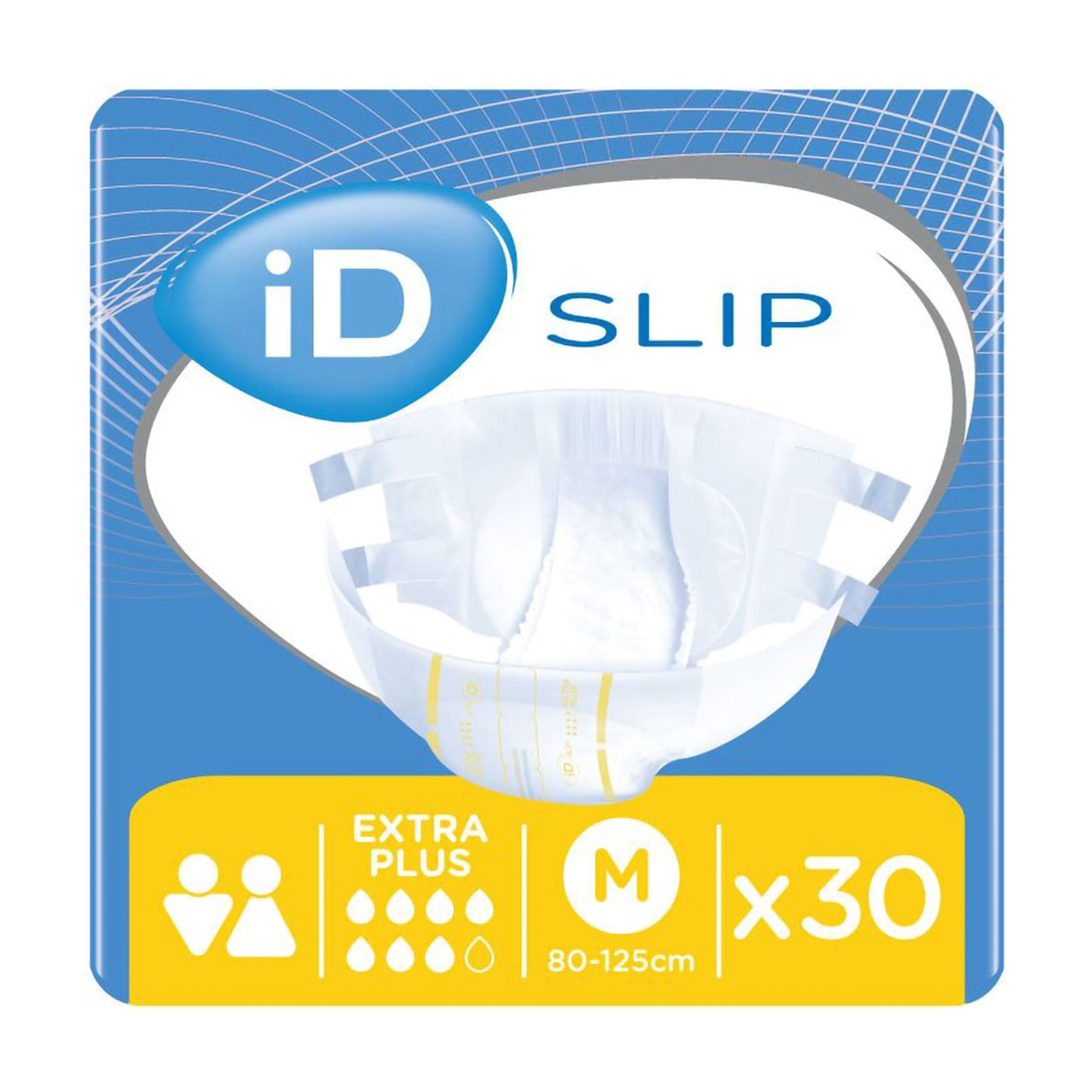 Підгузки для дорослих ID Slip Extra Plus, розмір M (80-125 см), 30 шт